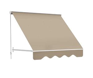 Outsunny Store banne Manuel Inclinaison réglable Aluminium Polyester imperméabilisé 70L x 180l cm Beige