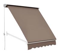 Outsunny Store Banne Manuel Inclinaison Réglable Polyester Imperméable Aluminium 180 x 70 cm Brun aosom france