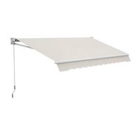 Outsunny Store banne Manuel rétractable 200 x 250 cm Store Exterieur terrasse avec manivelle métallique, imperméable et Anti-UV, Aluminium et Polyester 280 g/m², Protection UV, crème