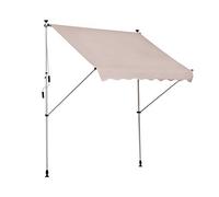Outsunny Store banne Manuel rétractable 2L x 1,5l x 1,7-2,8H m Inclinaison réglable Installation Rapide Store banne sans perçage pour Balcon métal Aluminium Polyester Beige