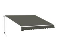 Outsunny Store banne Manuel rétractable Angle Réglable Aluminium Polyester imperméabilisé 3,5 x 2,5 m Gris