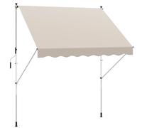 Outsunny Store banne manuel rétractable 3x1,5 m télescopique sans perçage anti-UV beige