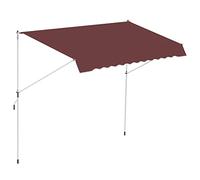 Outsunny Store banne Manuel rétractable Auvent Téléscopique sans Perçage 3L x 1,5l m Inclinaison et Hauteur réglable Installation Rapide métal alu Polyester Anti-UV Bordeaux