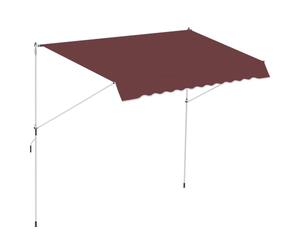 Outsunny Store banne Manuel rétractable Auvent Téléscopique sans Perçage 3L x 1,5l m Inclinaison et Hauteur réglable Installation Rapide métal alu Polyester Anti-UV Bordeaux