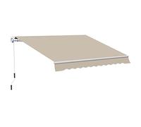Outsunny Store banne manuel rétractable 395x245 cm alu anti-UV beige