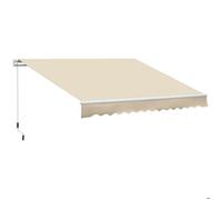 Outsunny Store banne Manuel rétractable Angle Réglable Aluminium Polyester imperméabilisé 3,5L x 2,5l m Beige