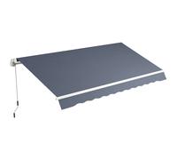 Outsunny Store banne pour extérieur à bras enroulable avec ouverture à manivelle, 360x250 cm, Gris