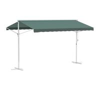 Outsunny Store rétractable double pente – Métal, polyester imperméabilisé 3,95x2,94x2,5 m Vert foncé