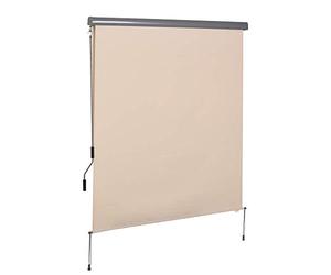 Outsunny Store extérieur Enrouleur 2,5 x 1,6 m Store occultant Vertical Brise-Vue rétractable avec manivelle, Aluminium et Polyester 280g/m² anti-UV50+, pour Balcon, Patio, terrasse et Jardin, crème