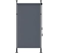 Outsunny Store extérieur rétractable manuel 1,5×2,2–3,1 m – Alu, polyester gris foncé, sans perçage