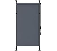 Outsunny Store extérieur sur Pied Store Manuel rétractable Store Enroulable Longueur réglable dim. 1,5 x 2,2-3,1 m avec manivelle Installation sans perçage métal alu. Polyester Gris foncé