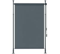 Outsunny Store extérieur sur Pied Store Manuel rétractable Store Enroulable Longueur réglable dim. 2 x 2,2-3,1 m avec manivelle Installation sans perçage métal alu. Polyester Gris foncé