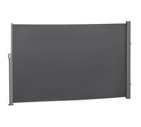 Outsunny Store latéral brise-vue paravent rétractable 3 x 1,8 m métal polyester imperméable anti-UV haute densité 180 g/m² noir