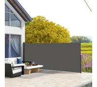 Outsunny Store latéral brise-vue paravent rétractable 4 x 1,80 m alu. polyester anti-UV haute densité 180 g/m² gris foncé