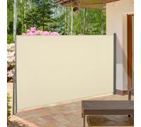 Outsunny Store Latéral Rétractable 300x160cm Écran Enroulable Cloison de Confidentialité et Protection Solaire pour Balcon Terrasse Crème