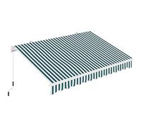 Outsunny Store manuel à bras articulés 4m avec manivelle Store balcon Protection solaire montage mural balcon Alu Blanc+Vert 395 x 245 cm