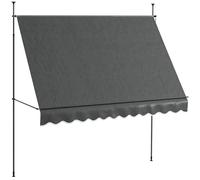 Outsunny Store rétractable Manuel 3x1,2 m Terrasse extérieure Store à enroulement Hauteur réglable avec poignée 210-300 cm sans perçage Protection UV30+ pour Balcon Jardin Gris foncé