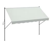 Outsunny Store rétractable Manuel 3x1,75 m Terrasse extérieure Store à enroulement Hauteur réglable avec poignée 210-310 cm sans perçage pour Balcon Jardin Crème