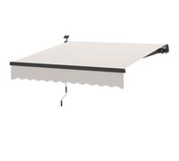 Outsunny Store Rétractable Manuel avec Lumières LED Solaires Inclinaison Ajustable 45-90° et Protection UPF50+ Extérieur 3x2,5 m Crème