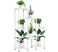 Outsunny Support à Plantes avec 7 Étagères Blanc 65x23x94.5 cm