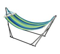 Outsunny Support avec hamac autoportant pliable, hamac en coton et structure en acier, capacité max. 120 kg, 270 x 100 x 94 cm