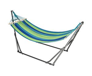 Outsunny Support avec hamac autoportant pliable, hamac en coton et structure en acier, capacité max. 120 kg, 270 x 100 x 94 cm
