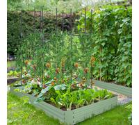 Outsunny Support de croissance, Ensemble de 3, Treillis de plantation, design modulaire, pour extérieur et intérieur, Acier, vert, 38 x 38 x 182 cm