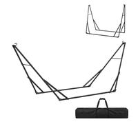 Outsunny Support de Hamac 290 cm, Cadre de Hamac en Acier Pliable, Portable et Réglable avec Sac de Transport, Capacité de 120 kg, Noir