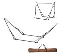 Outsunny Support de Hamac Pliable, Cadre de Hamac Portable, 2-en-1 Noir