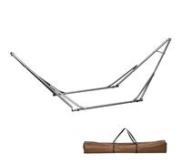 Outsunny Support de Hamac Pliable, Cadre de Hamac Portable 2-en-1 Réglable avec Sac de Transport et Structure en Acier, pour Intérieur, Extérieur, Camping, Noir