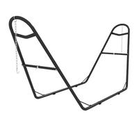 Outsunny Support de Hamac pour 2 Personnes, Cadre de Hamac en Métal Portable et Réglable, Résistante aux Intempéries, pour Hamacs de 2,75 à 4,3m, Capacité de 250 kg, Noir