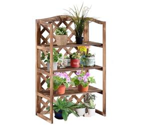 Outsunny Support fleurs 3 niveaux bois sapin, étagère fleurs/plantes | Étagère plantes, banc fleurs