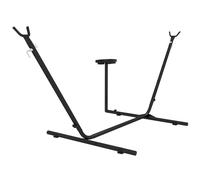 Outsunny Support Pied de hamac avec Porte-gobelet, Structure Robuste métal époxy Noir dim. 305L x 129l x 109H cm, 150kg sans hamac