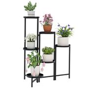 Outsunny Support pour plantes 6 niveaux – métal ajustable et pliable, sans vis – Noir