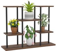 Outsunny Support pour plantes à 4 étages, 61,5 cm de haut Support pour fleurs pour l'intérieur et l'extérieur, étagère pour plantes en bois, étagère pour fleurs à plusieurs étages, escalier pour pots 