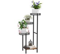 Outsunny Support pour plantes à 4 niveaux Étagère d'angle en acier Support pour pots de fleurs intérieur et extérieur 25 x 25 x 80 cm Noir