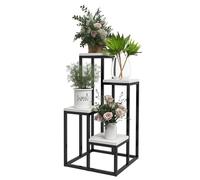 Outsunny Support pour plantes étagère à fleurs 4 étagères différentes hauteurs structure acier - 34 x 34 x 66 cm
