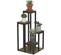 Outsunny Support pour plantes étagère à fleurs 4 étagères différentes hauteurs structure acier - 40 x 40 x 81 cm noir