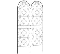 Outsunny Support pour Plantes grimpantes avec Motif irrégulier, Lot de 2, Treillis de Jardin, pour légumes, vignes, Fleurs, en métal, 50 x 180 cm, Noir
