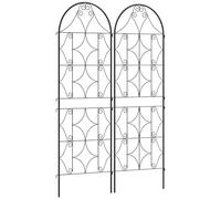Outsunny Support pour Plantes grimpantes avec Motif irrégulier, Lot de 2, Treillis de Jardin, pour légumes, vignes, Fleurs, en métal, 50 x 150 cm, Noir
