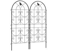Outsunny Support pour Plantes Grimpantes avec Oiseaux, Lot de 2, Treillis de Jardin, pour Légumes, Vignes, Fleurs, en Métal, 50 x 120 cm, Noir