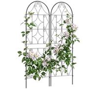 Outsunny Support pour Plantes Grimpantes Lot de 2 Métal 50 x 150 cm Noir