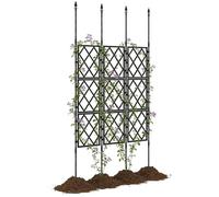 Outsunny Support pour Plantes grimpantes Pliable à Motif Losange, Treillis de Jardin, pour légumes, vignes, Fleurs, en métal, 85 x 197 cm, Noir