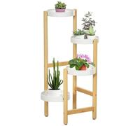 Outsunny Support pour Plantes Piédestal 4 Niveaux 28 x 28 x 80 cm Blanc