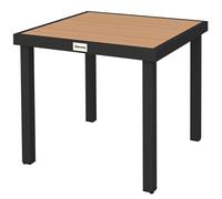 Outsunny Table à manger de jardin pour 4 personnes, en aluminium, 78 x 78 x 74 cm, couleur aspect bois naturel