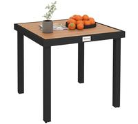 Outsunny Table à Manger de Jardin pour 4 Personnes, Table de Jardin extérieure en Aluminium, pour Patio, terrasse, 78 x 78 x 74 cm, Bois Naturel