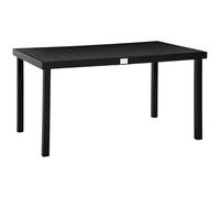 Outsunny Table à Manger de Jardin pour 6 Personnes, Table de Jardin extérieure en Aluminium, pour Patio, terrasse, 140 x 90 x 74 cm, Noir