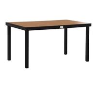 Outsunny Table à Manger de Jardin pour 6 Personnes, Table de Jardin extérieure en Aluminium, pour Patio, terrasse, 140 x 90 x 74 cm, Bois Naturel