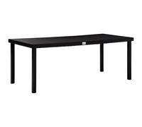 Outsunny Table de jardin 8 personnes – Aluminium, plateau PE aspect bois 190x90x74 cm Noir