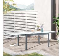 Outsunny Table à manger de jardin rectangulaire plateau verre trempé dépoli châssis aluminium dim. 270L x 90l x 73H cm gris et blanc